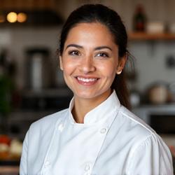 Portrait of Chef Anita Singh, head chef and culinary director.